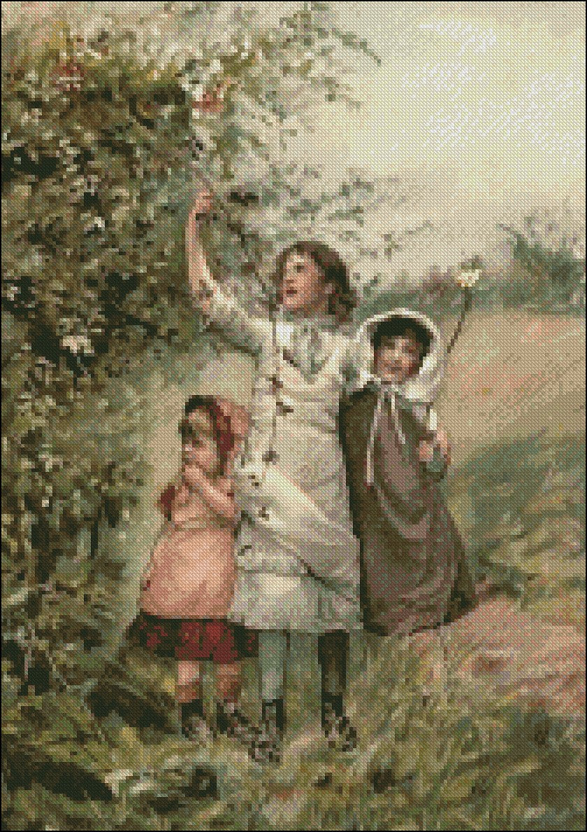 Golden Days - Counted Cross Stitch Patterns Embroidery Crafts Needlework DIY Chart DMC Color