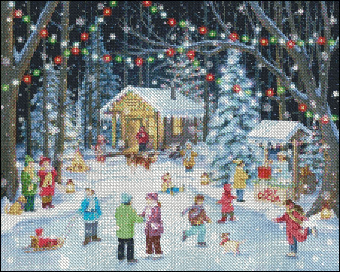 Village Christmas 5 - Counted Cross Stitch Patterns Embroidery Crafts Needlework DIY Chart DMC Color