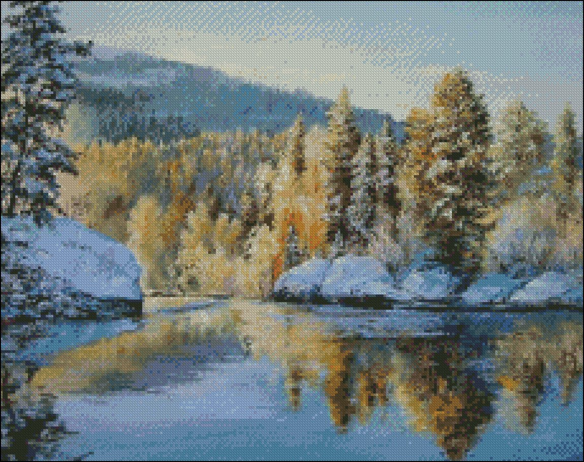 Russia Seasons Scenery 8 - Counted Cross Stitch Patterns Embroidery Crafts Needlework DIY Chart DMC Color