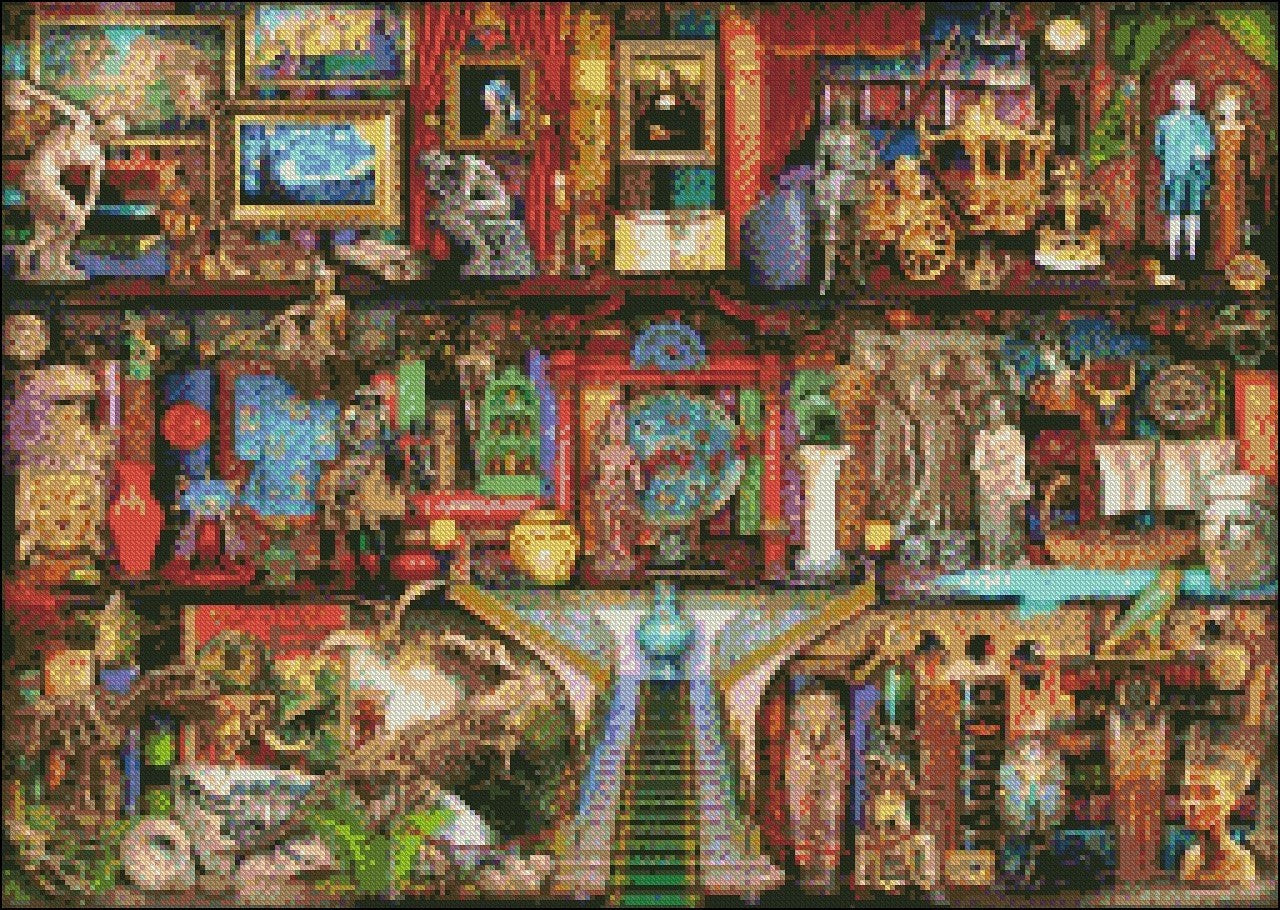 Museum of Wonder - Counted Cross Stitch Patterns Embroidery Crafts Needlework DIY Chart DMC Color