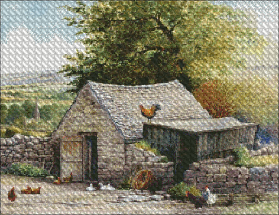 The Old Poultry House - Counted Cross Stitch Patterns Embroidery Crafts Needlework DIY Chart DMC Color
