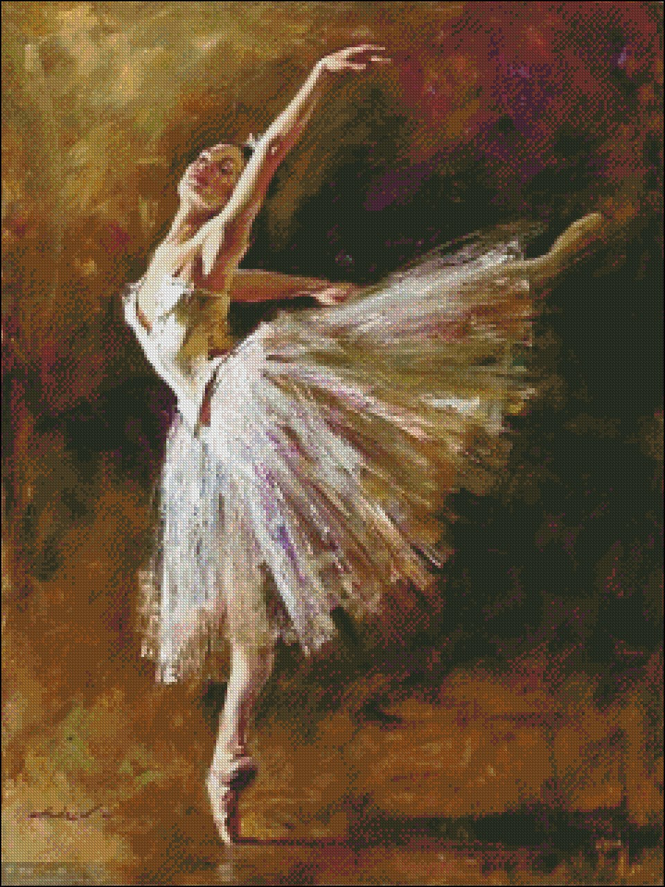 Ballerina II - Counted Cross Stitch Patterns Embroidery Crafts Needlework DIY Chart DMC Color