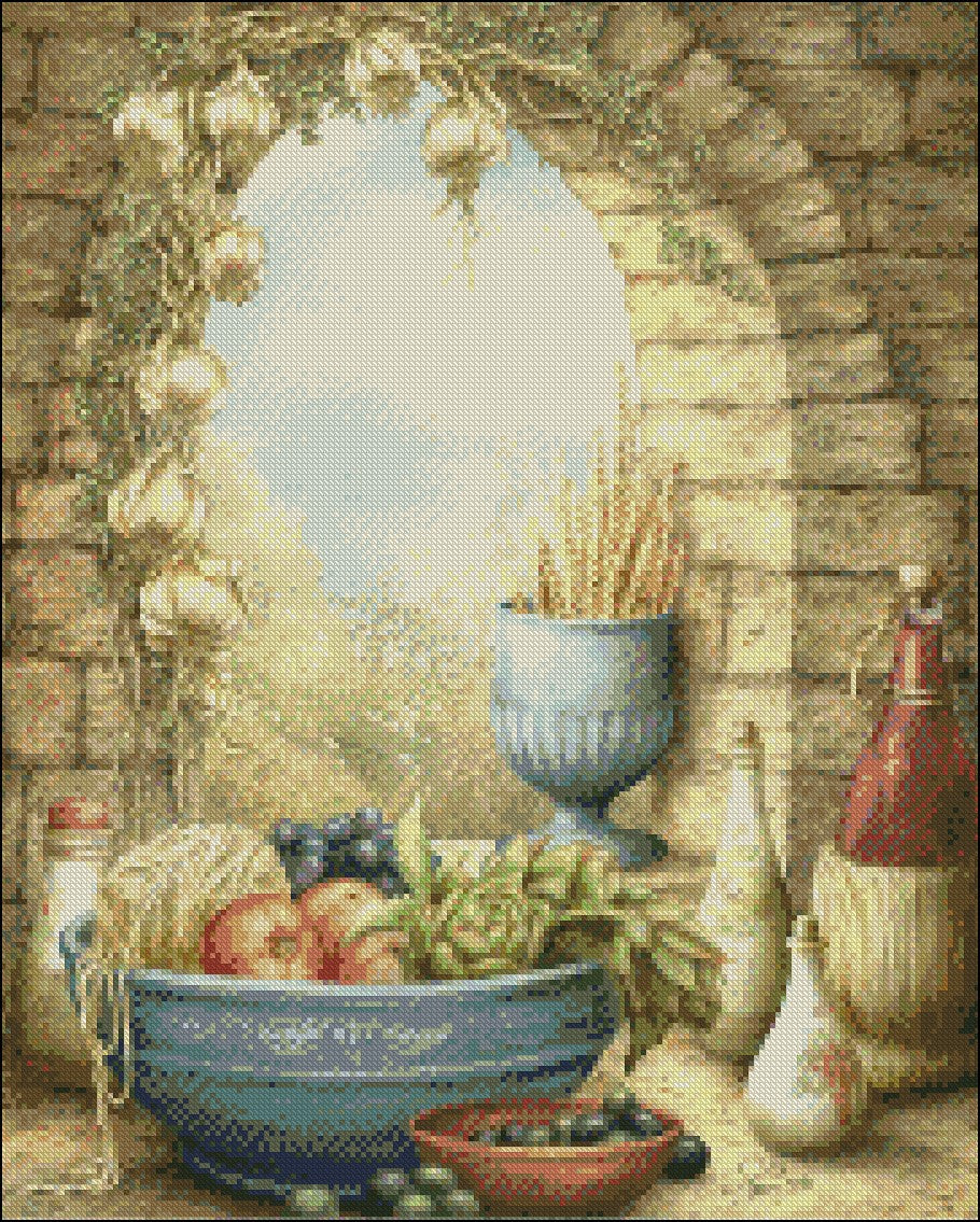 Sicilian Window - Counted Cross Stitch Patterns Embroidery Crafts Needlework DIY Chart DMC Color