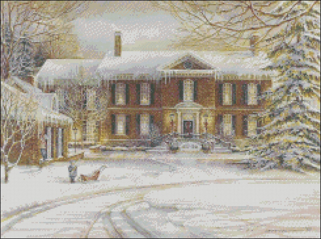 The Ice Castle - Counted Cross Stitch Patterns Embroidery Crafts Needlework DIY Chart DMC Color