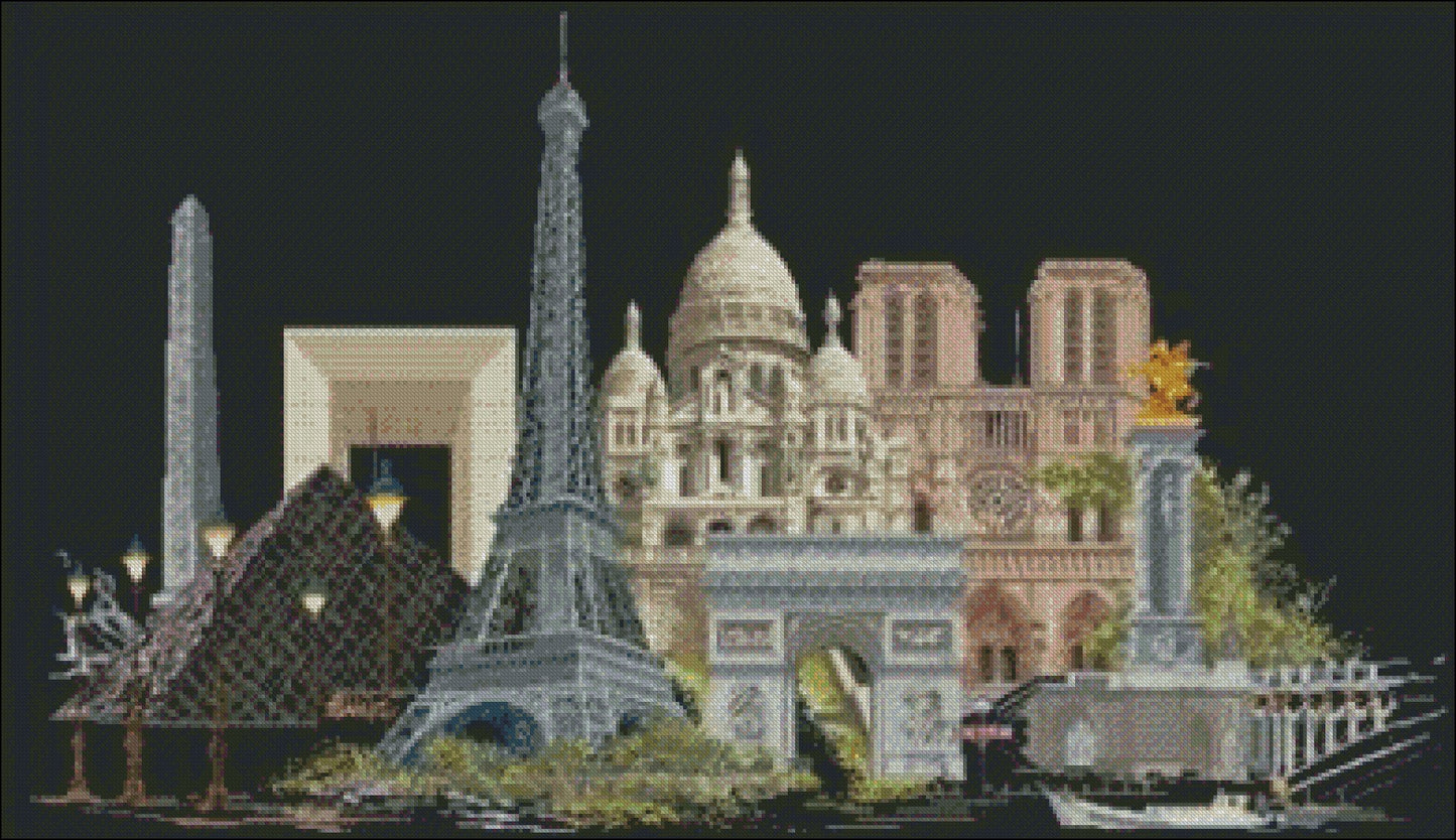 Paris - Counted Cross Stitch Patterns Embroidery Crafts Needlework DIY Chart DMC Color