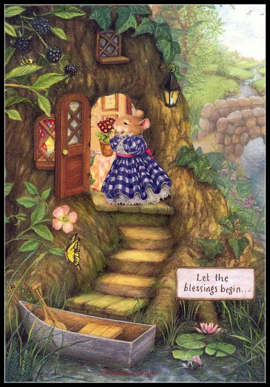 Let the Blessing Begin - Counted Cross Stitch Patterns Embroidery Crafts Needlework DIY Chart DMC Color