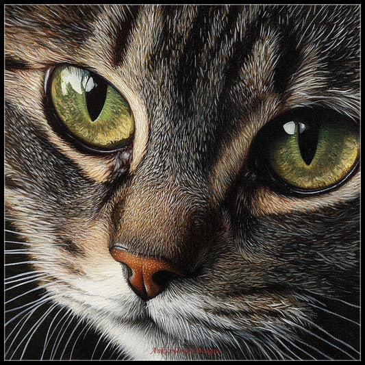 Cute Cat Face 2 - Counted Cross Stitch Patterns Embroidery Crafts Needlework DIY Chart DMC Color