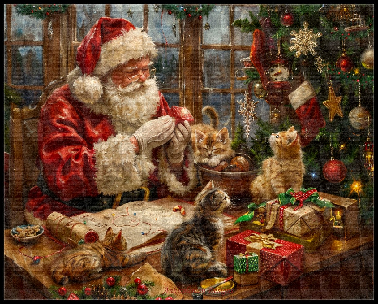 Purrfect Christmas 2 - Counted Cross Stitch Patterns Embroidery Crafts Needlework DIY Chart DMC Color