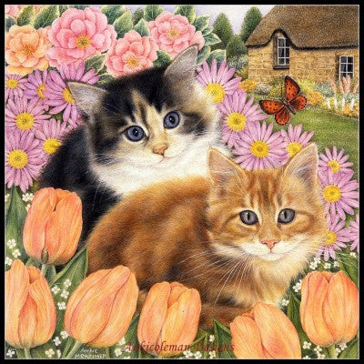 Kitties' World 11 - Counted Cross Stitch Patterns Embroidery Crafts Needlework DIY Chart DMC Color