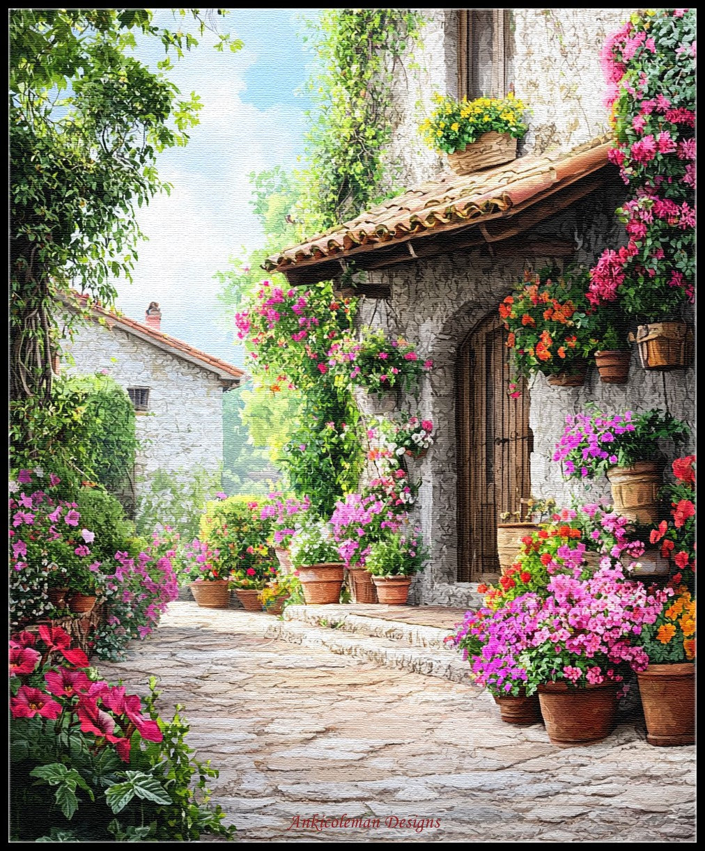 Flowers in Pots 2 - Counted Cross Stitch Patterns Embroidery Crafts Needlework DIY Chart DMC Color