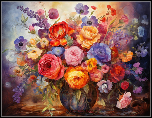 Roses and other Flowers - Counted Cross Stitch Patterns Embroidery Crafts Needlework DIY Chart DMC Color