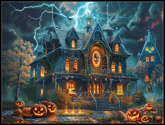 Enchanted Eerie Estate  - Counted Cross Stitch Patterns Embroidery Crafts Needlework DIY Chart DMC Color