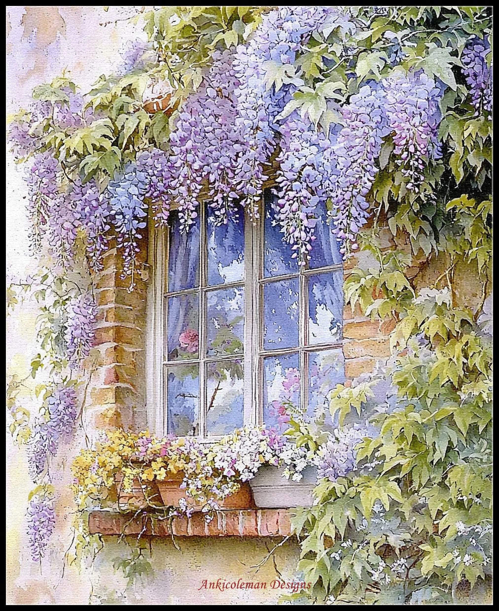 Wisteria Dreams 4 - Counted Cross Stitch Patterns Embroidery Crafts Needlework DIY Chart DMC Color