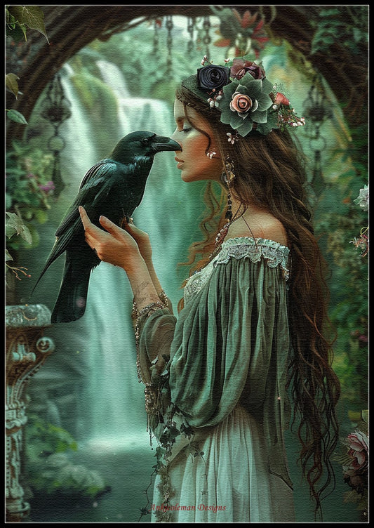 Crow 2 - Counted Cross Stitch Patterns Embroidery Crafts Needlework DIY Chart DMC Color
