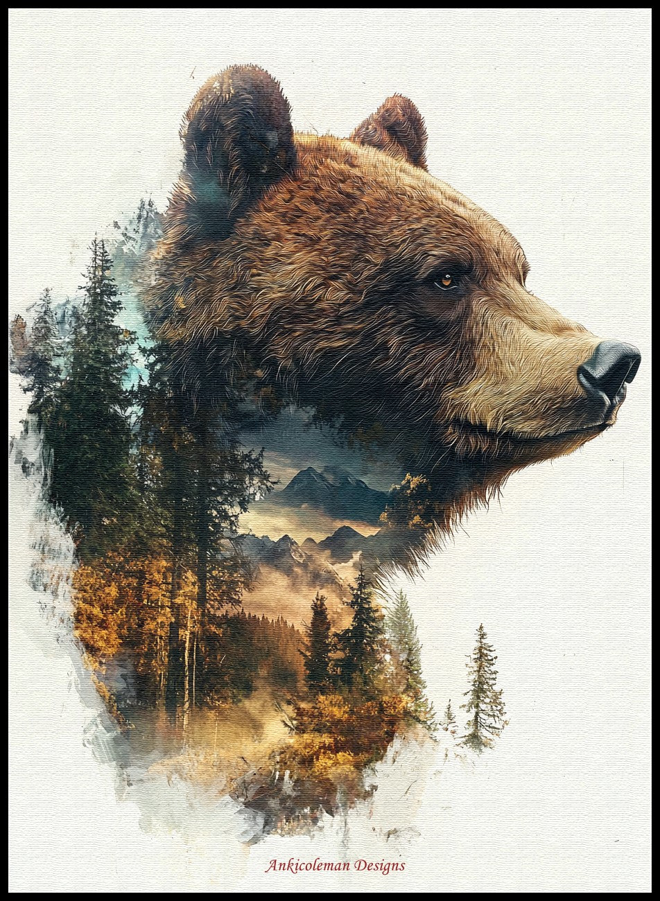 Abstract Grizzly - Counted Cross Stitch Patterns Embroidery Crafts Needlework DIY Chart DMC Color