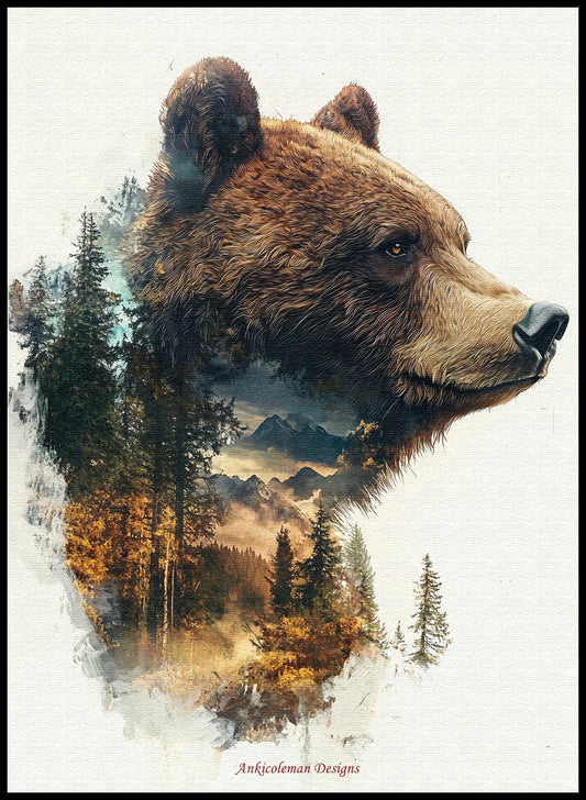 Abstract Grizzly - Counted Cross Stitch Patterns Embroidery Crafts Needlework DIY Chart DMC Color