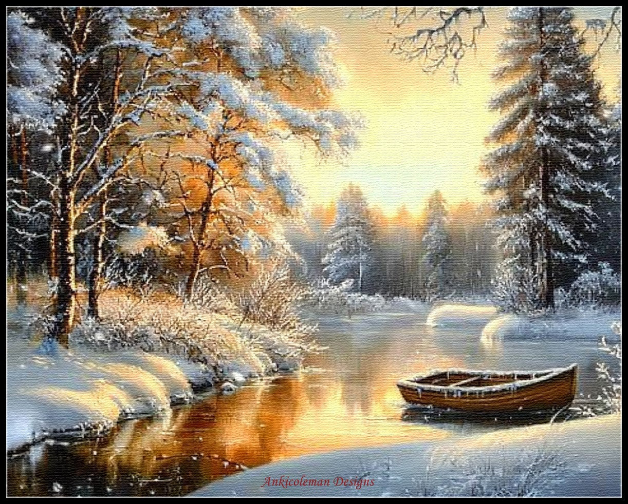 Sunset Forest - Counted Cross Stitch Patterns Embroidery Crafts Needlework DIY Chart DMC Color