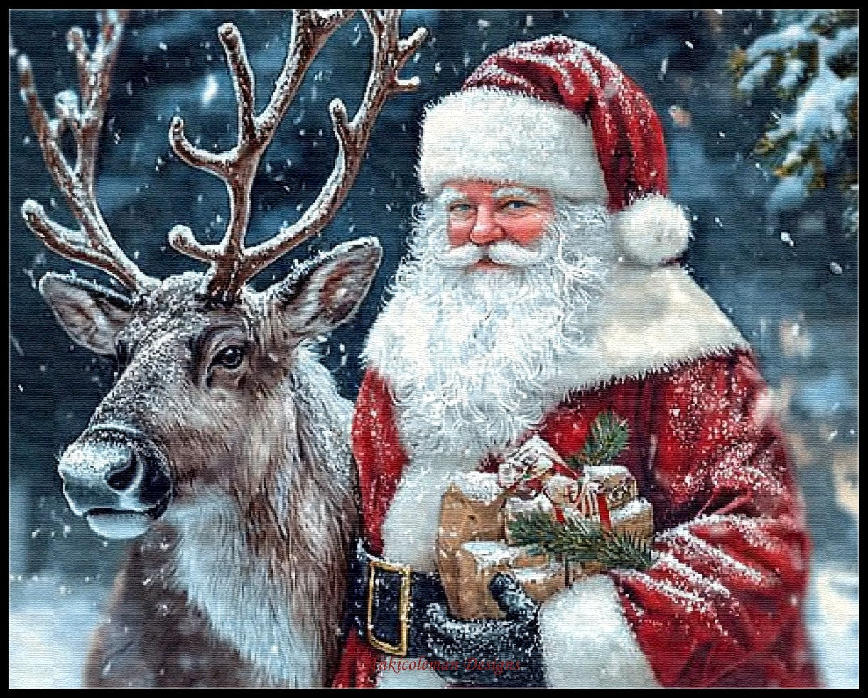 Arctic Santa Claus 21 - Counted Cross Stitch Patterns Embroidery Crafts Needlework DIY Chart DMC Color