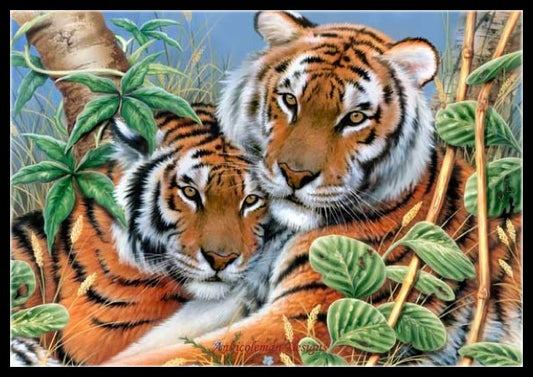 Tiger Collection 21 - Counted Cross Stitch Patterns Embroidery Crafts Needlework DIY Chart DMC Color