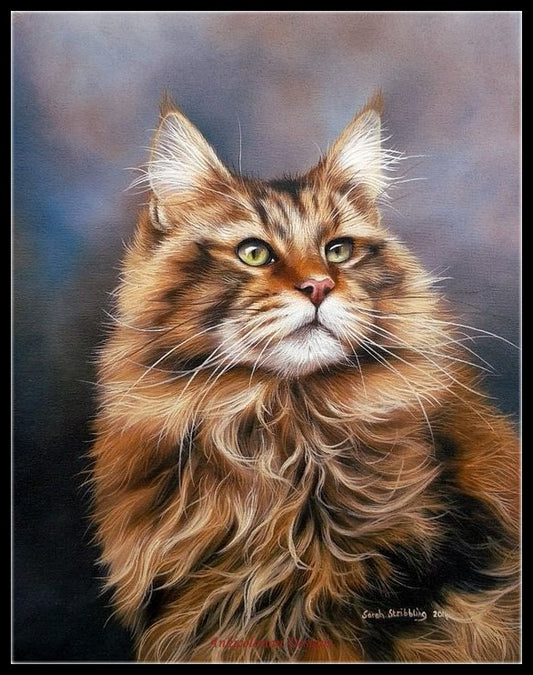 Kitty Portrait - Counted Cross Stitch Patterns Embroidery Crafts Needlework DIY Chart DMC Color