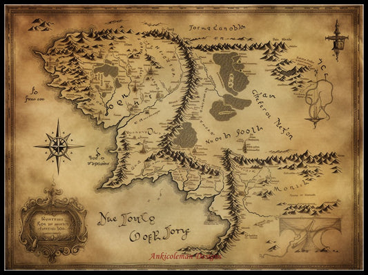 Middle Earth Map 2 - Counted Cross Stitch Patterns Embroidery Crafts Needlework DIY Chart DMC Color