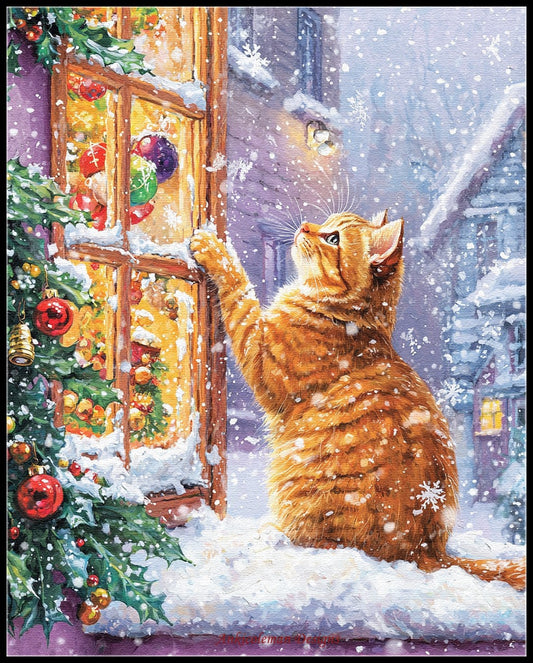Christmas Visitor 3 - Counted Cross Stitch Patterns Embroidery Crafts Needlework DIY Chart DMC Color