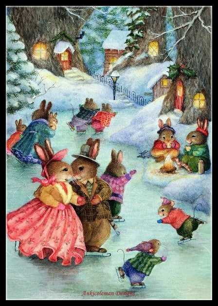 Ski Dancing - Counted Cross Stitch Patterns Embroidery Crafts Needlework DIY Chart DMC Color