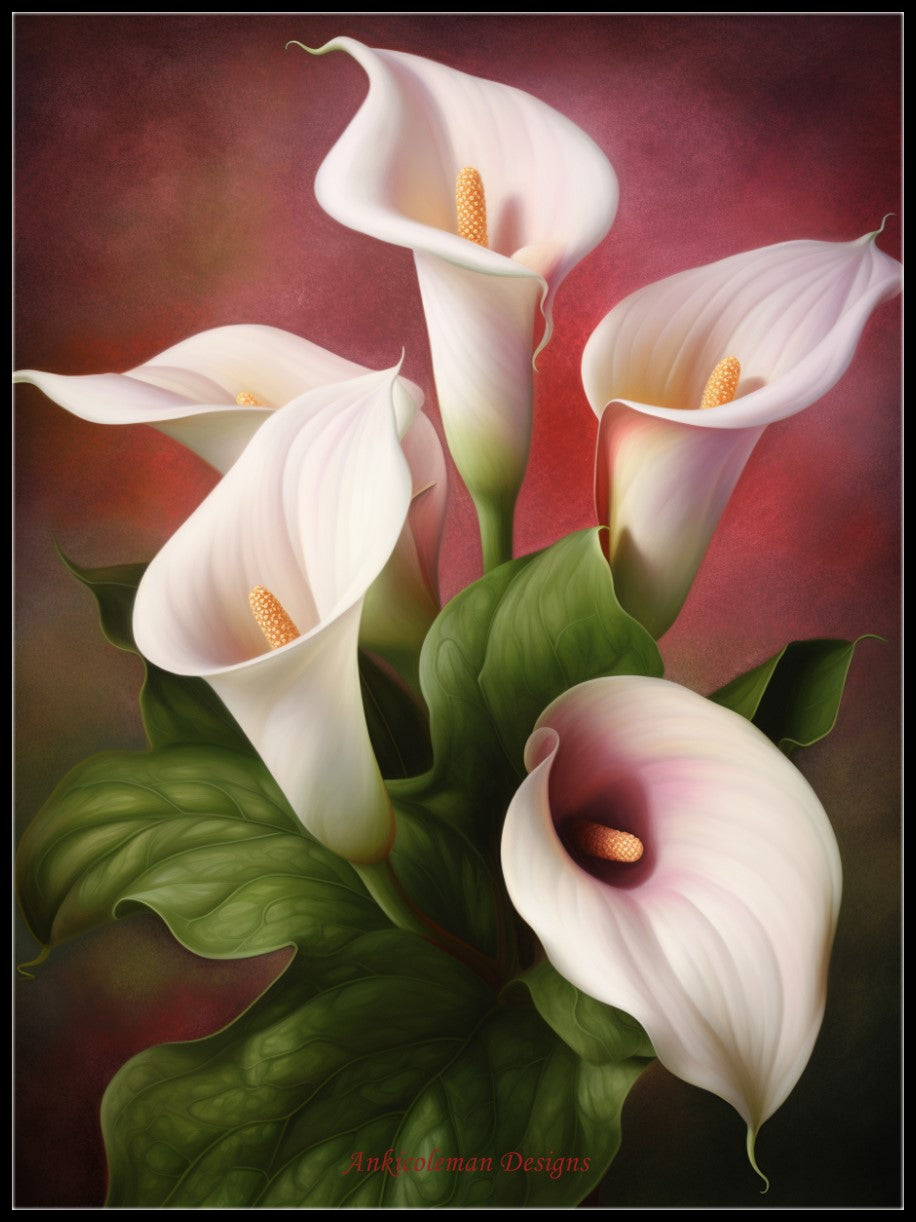 Calla Lilies - Counted Cross Stitch Patterns Embroidery Crafts Needlework DIY Chart DMC Color