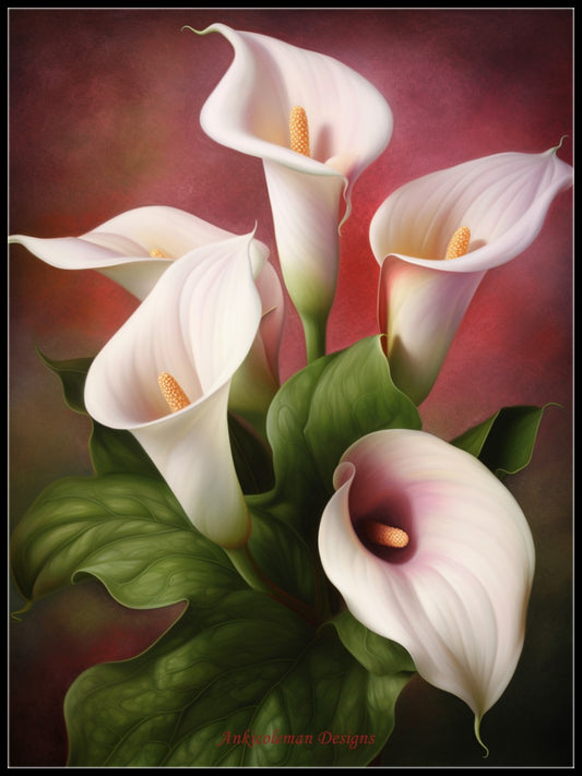 Calla Lilies - Counted Cross Stitch Patterns Embroidery Crafts Needlework DIY Chart DMC Color