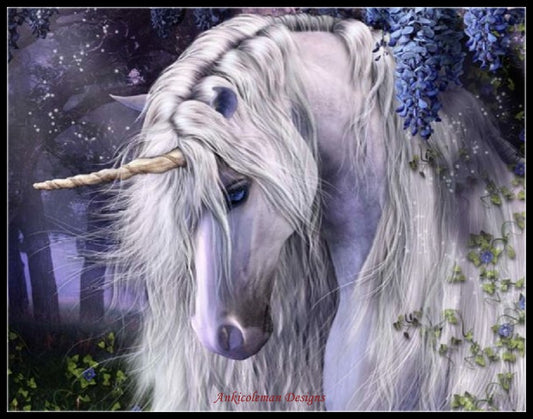 Unicorn Moonlight - Counted Cross Stitch Patterns Embroidery Crafts Needlework DIY Chart DMC Color