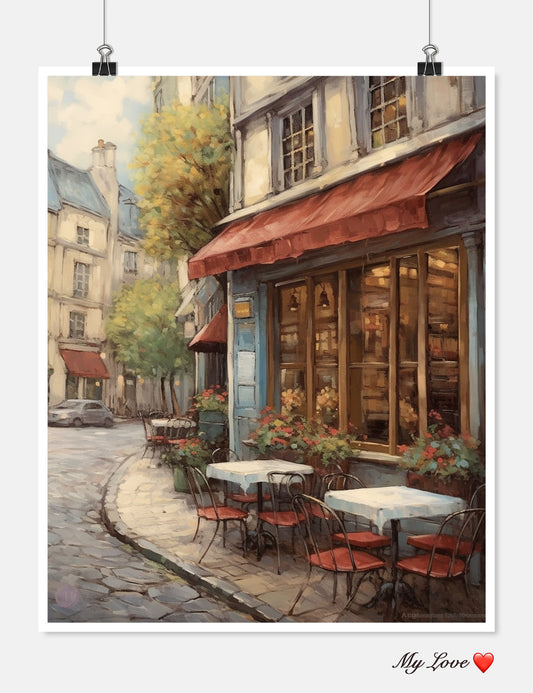 My Favorite Cafe - Counted Cross Stitch Patterns Embroidery Crafts Needlework DIY Chart DMC Color