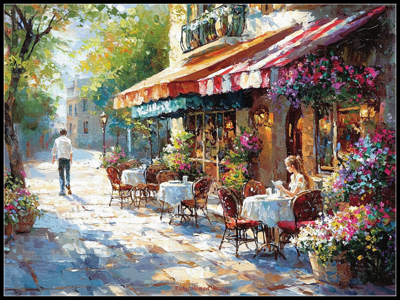 Parisian Pause 2 - Counted Cross Stitch Patterns Embroidery Crafts Needlework DIY Chart DMC Color