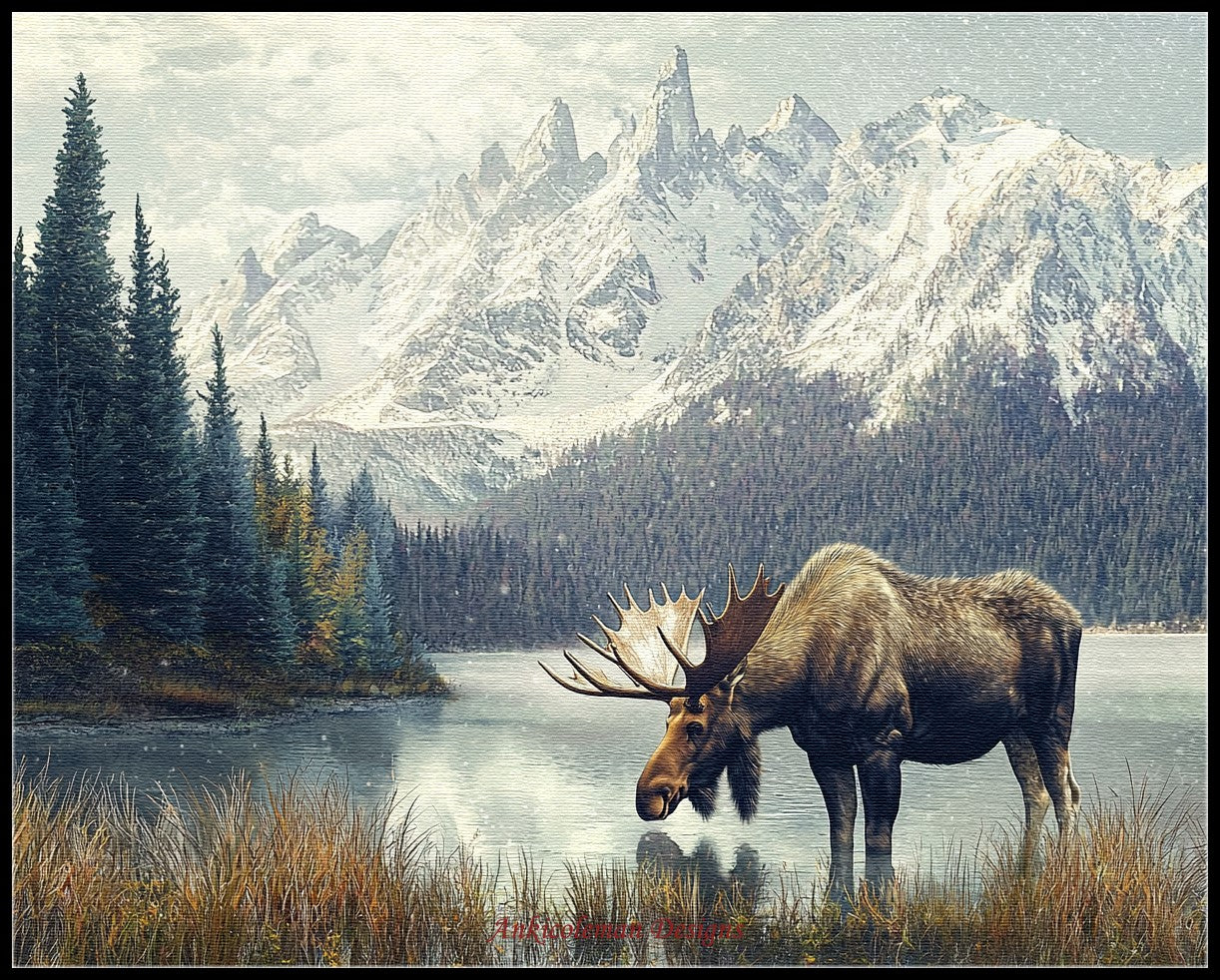 Guardian of the Ancient Lake - Counted Cross Stitch Patterns Embroidery Crafts Needlework DIY Chart DMC Color