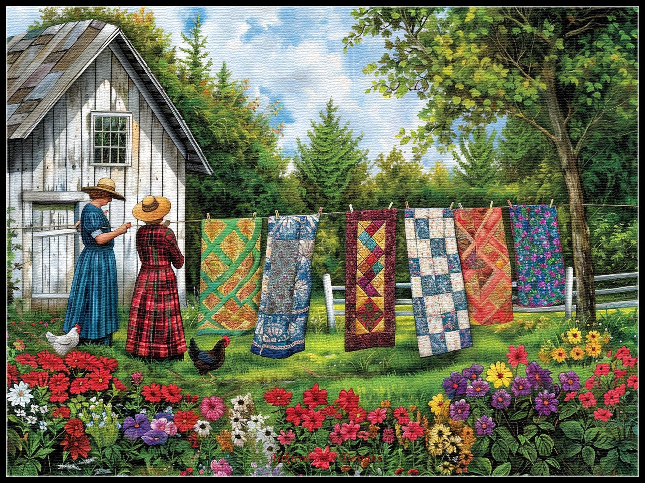 Quilts in the Backyard 2 - Counted Cross Stitch Patterns Embroidery Crafts Needlework DIY Chart DMC Color