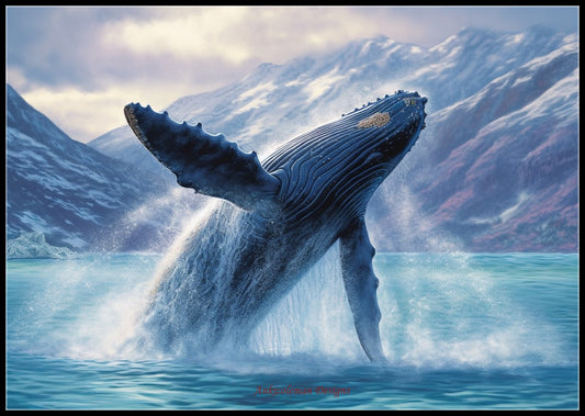 Humpback Whale Breaching - Counted Cross Stitch Patterns Embroidery Crafts Needlework DIY Chart DMC Color
