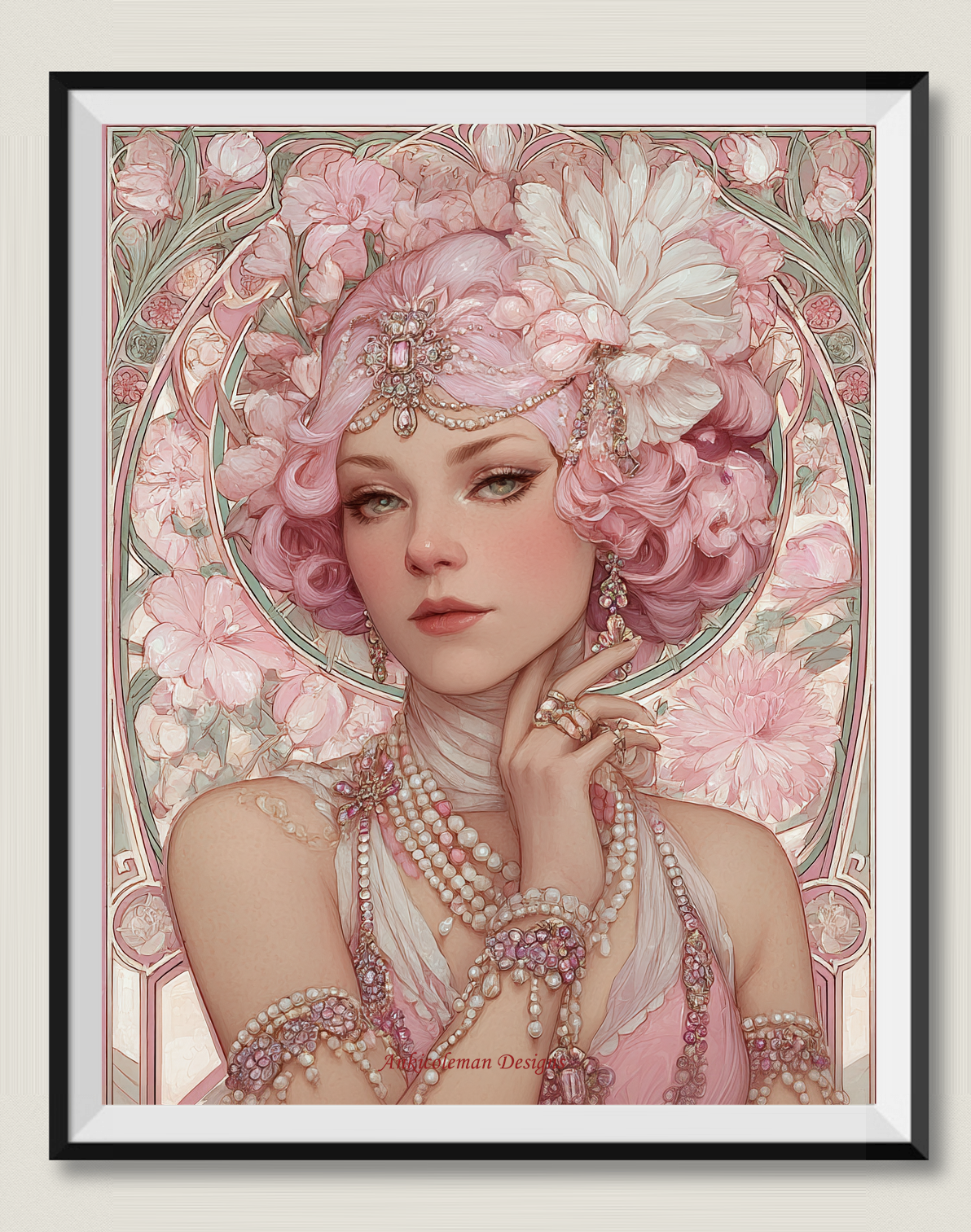 Art Deco Lady 49 - Counted Cross Stitch Patterns Embroidery Crafts Needlework DIY Chart DMC Color