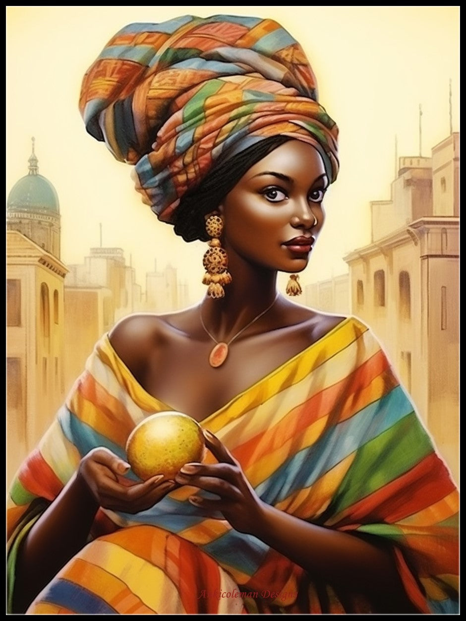 African Woman - Counted Cross Stitch Patterns Embroidery Crafts Needlework DIY Chart DMC Color