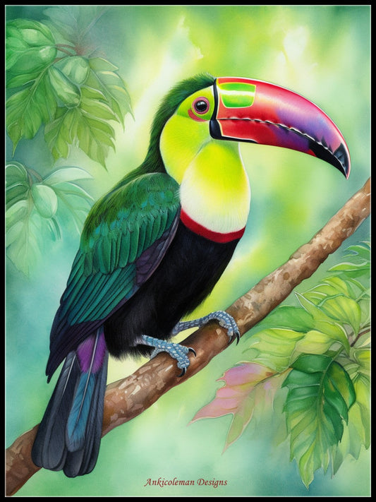 Keel-billed Toucan - Counted Cross Stitch Patterns Embroidery Crafts Needlework DIY Chart DMC Color