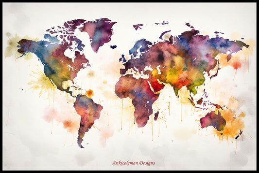 Map of the World Map - Counted Cross Stitch Patterns Embroidery Crafts Needlework DIY Chart DMC Color
