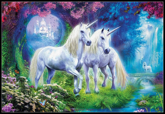 Unicorns 9 - Counted Cross Stitch Patterns Embroidery Crafts Needlework DIY Chart DMC Color