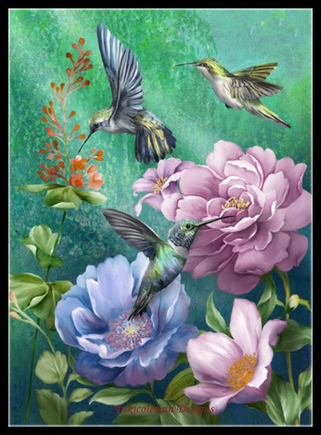 Hummingbird Garden II - Counted Cross Stitch Patterns Embroidery Crafts Needlework DIY Chart DMC Color