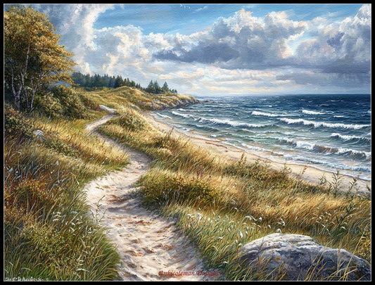 Sea Breeze Trail 2  - Counted Cross Stitch Patterns Embroidery Crafts Needlework DIY Chart DMC Color