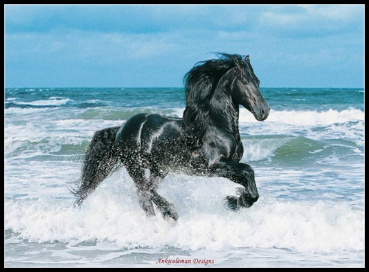 The Black Horse 2 - Counted Cross Stitch Patterns Embroidery Crafts Needlework DIY Chart DMC Color