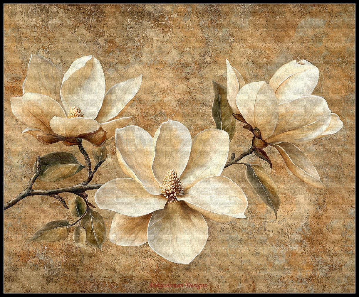 Romantic Magnolias - Counted Cross Stitch Patterns Embroidery Crafts Needlework DIY Chart DMC Color