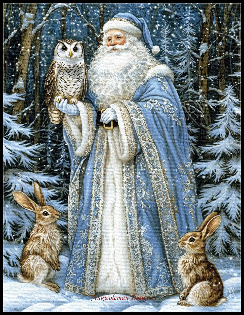 Arctic Santa Claus 14 - Counted Cross Stitch Patterns Embroidery Crafts Needlework DIY Chart DMC Color