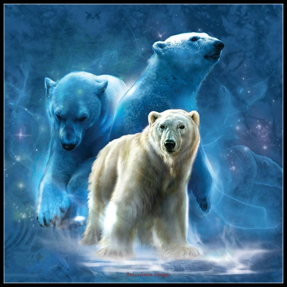 Polar Collage - Counted Cross Stitch Patterns Embroidery Crafts Needlework DIY Chart DMC Color