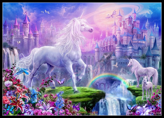 Unicorns 1 - Counted Cross Stitch Patterns Embroidery Crafts Needlework DIY Chart DMC Color