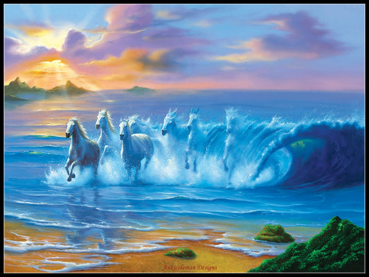 Wild Waves - Counted Cross Stitch Patterns Embroidery Crafts Needlework DIY Chart DMC Color