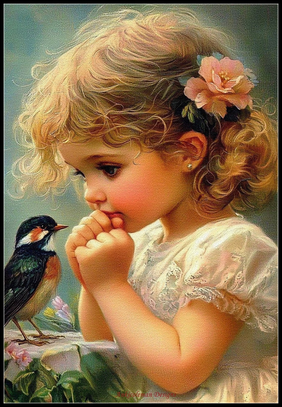 Warm Gaze 1 - Counted Cross Stitch Patterns Embroidery Crafts Needlework DIY Chart DMC Color