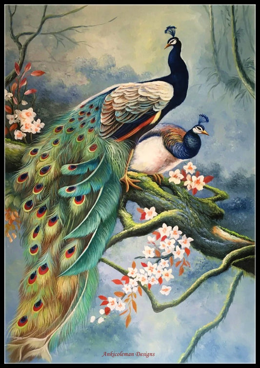 Peacock Collection 17 - Counted Cross Stitch Patterns Embroidery Crafts Needlework DIY Chart DMC Color